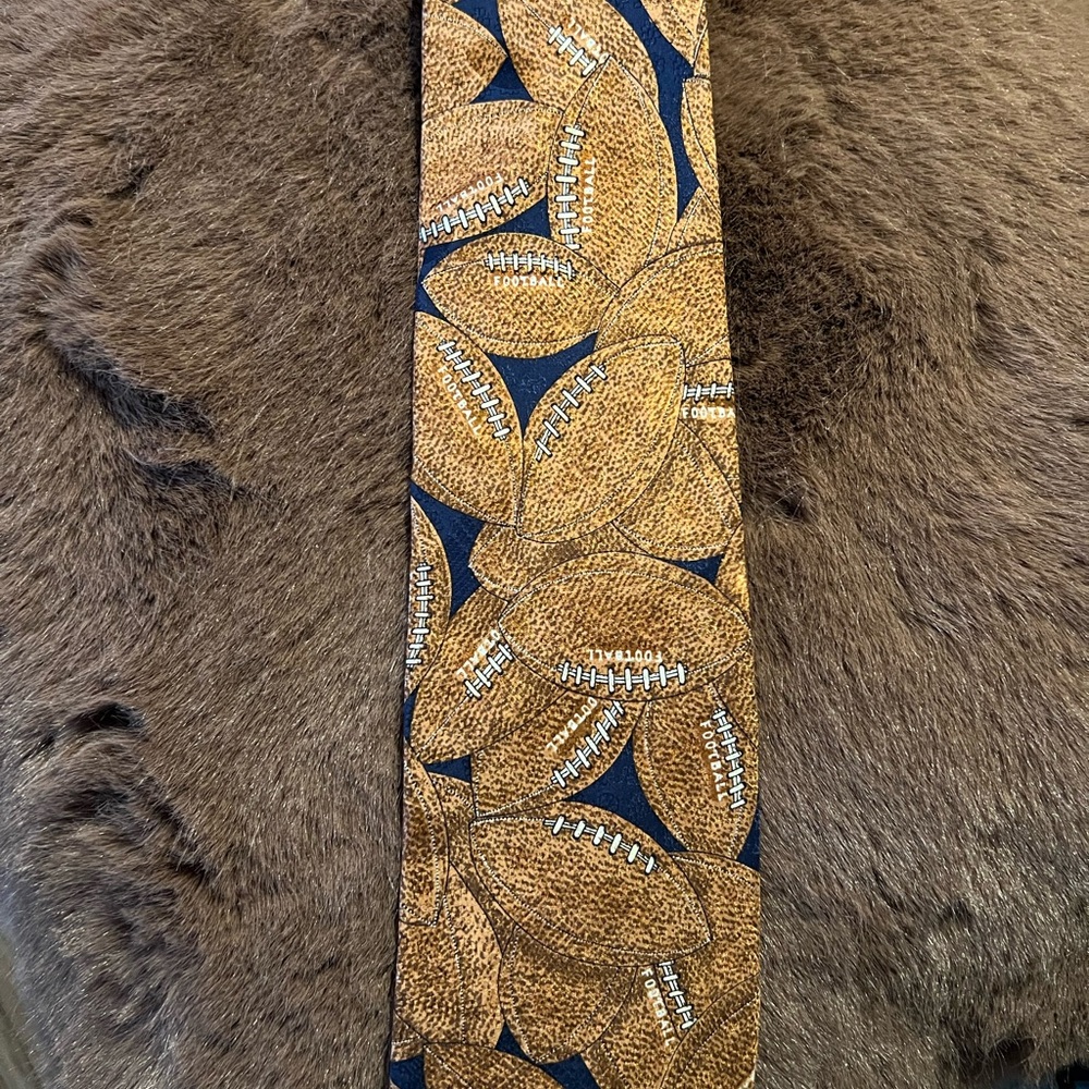 Giorgio Armani Brown Football Pattern Tie
